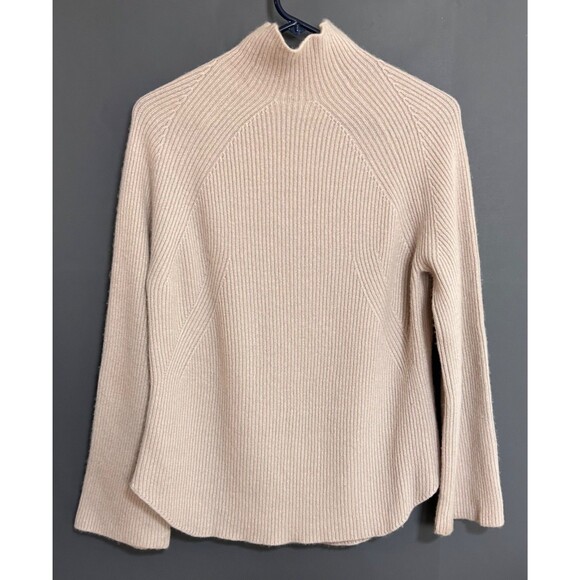 $239 Margaret O’Leary Blush Pink 100% Cashmere Funnel Sweater Size Small j - Picture 3 of 11